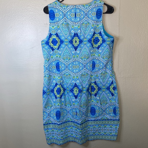 London Times Aqua and Lime patterned Dress - Picture 4 of 5